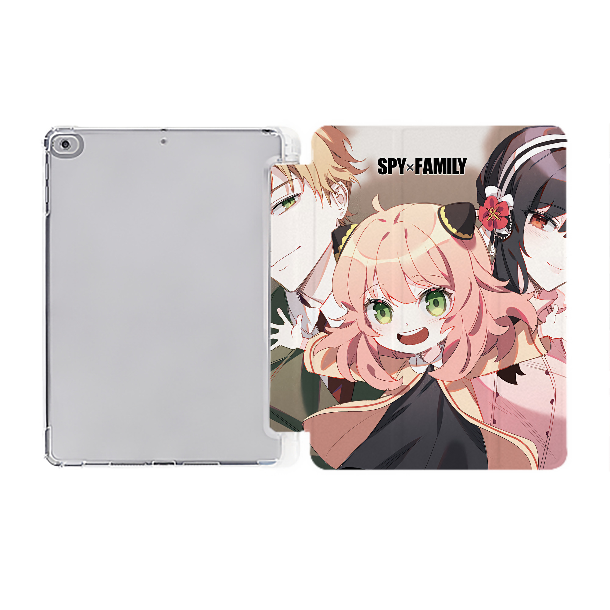 （画像用） SPY×FAMILY间谍家家酒 IPad ケース ペン収納付き 三つ折りスタンド PUレザー×シリコン 対応機種9.5/10.5/10.9インチ